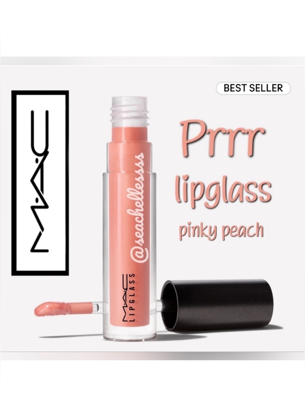 Mac Cosmetics Lipglass | Prrr | Pinky Peach | Brand New in Box | Authentic